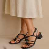 SANDALIA DE TACON NEGRA PARA MUJER DE PIEL SINTETICA LOB FOOTWEAR 86805058