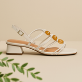 SANDALIA DE TACON BLANCA PARA MUJER DE PIEL SINTETICA LOB FOOTWEAR 86805059