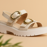 SANDALIA CUÑA BLANCA PARA MUJER DE PIEL SINTETICA LOB FOOTWEAR 86805061