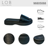 SANDALIA DE PISO NEGRA PARA MUJER DE PIEL SINTETICA LOB FOOTWEAR 86805068