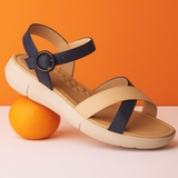 SANDALIA CUÑA AZUL PARA MUJER DE PIEL SINTETICA LOB FOOTWEAR 86805073