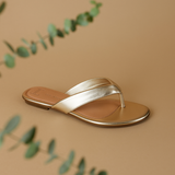 SANDALIA DE PISO ORO PARA MUJER DE PIEL SINTETICA LOB FOOTWEAR 86805076