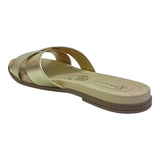 sandalia piso para mujer lob footwear metalizado premium oro 86805078