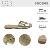 sandalia piso para mujer lob footwear metalizado premium oro 86805078