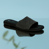 SANDALIA DE PISO NEGRA PARA MUJER DE PIEL SINTETICA LOB FOOTWEAR 86805084