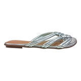 sandalia piso para mujer lob footwear gaspea ibiza metalizado plata 86805444