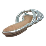 sandalia piso para mujer lob footwear gaspea ibiza metalizado plata 86805444