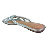 sandalia piso para mujer lob footwear gaspea ibiza metalizado plata 86805444