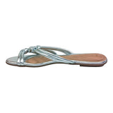 sandalia piso para mujer lob footwear gaspea ibiza metalizado plata 86805444