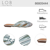 sandalia piso para mujer lob footwear gaspea ibiza metalizado plata 86805444