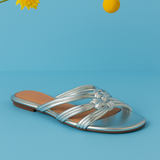 SANDALIA DE PISO PLATA PARA MUJER DE PIEL SINTETICA LOB FOOTWEAR 86805444