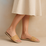 SANDALIA DE PISO CAFÉ PARA MUJER DE TEXTIL LOB FOOTWEAR 86805449
