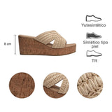 SANDALIA CUÑA PARA MUJER LOB FOOTWEAR BEIGE 87506004