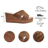 SANDALIA CUÑA PARA MUJER LOB FOOTWEAR CAMEL 87506005