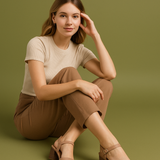SANDALIA TACÓN PARA MUJER LOB FOOTWEAR BEIGE 87805734