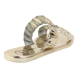 Sandalia Piso Para Mujer Lob Footwear Pvc Oro 53504051