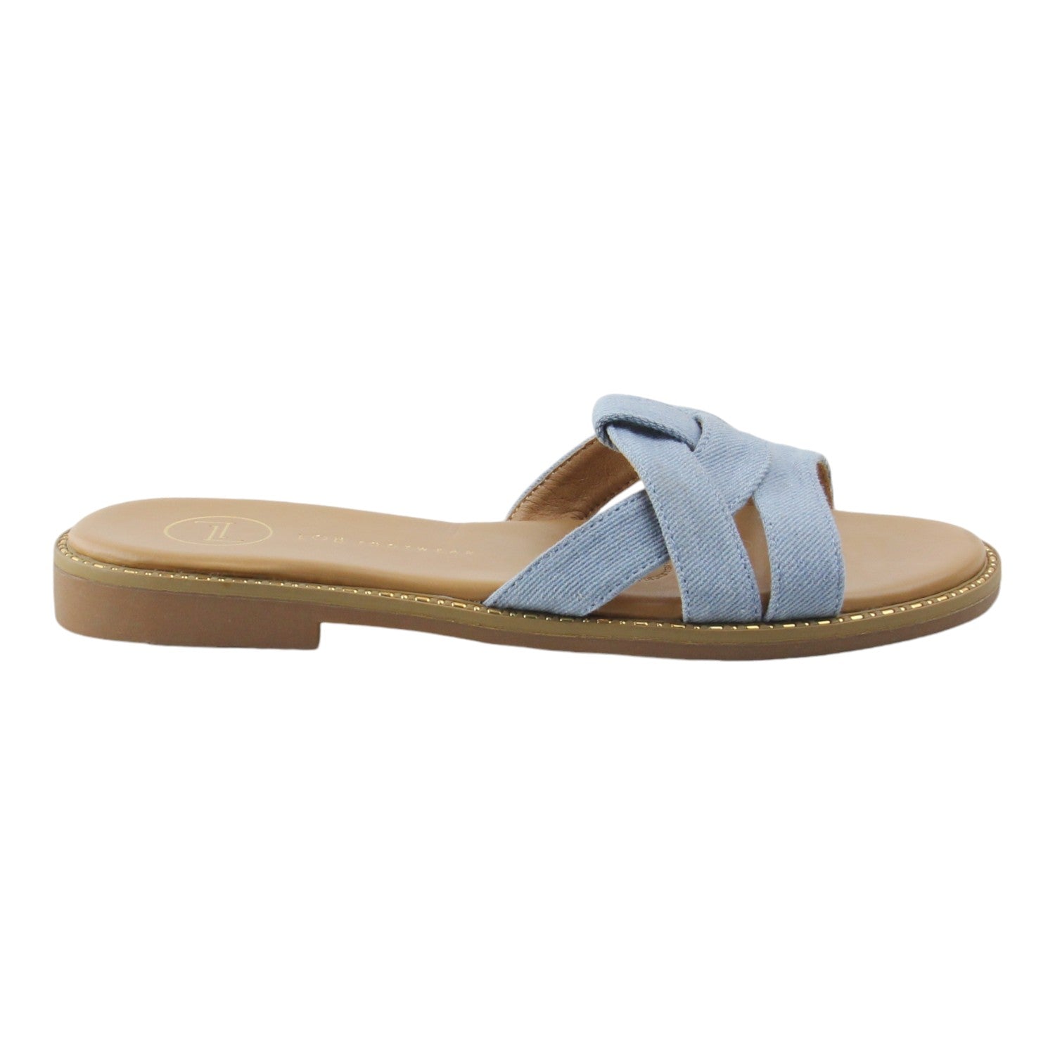 SANDALIA DE PISO AZUL PARA MUJER DE DENIM LOB FOOTWEAR 91804014