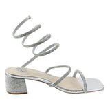 Sandalia Tacón Para Mujer Lob Footwear Pu Plata 92504001