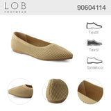 Flat Para Mujer Lob Footwear Textil Café 90604114