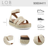 Sandalia Cuña Para Mujer Lob Footwear Rafia Beige 90604411