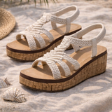 SANDALIA CUÑA BEIGE PARA MUJER DE CROCHET LOB FOOTWEAR 90605046