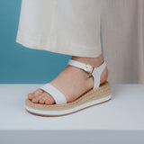 SANDALIA CUÑA BLANCA PARA MUJER DE PIEL SINTETICA LOB FOOTWEAR 90605463