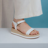 SANDALIA CUÑA BLANCA PARA MUJER DE PIEL SINTETICA LOB FOOTWEAR 90605463