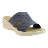 Sandalia Cuña Para Mujer Lob Footwear Textil Azul 91804012