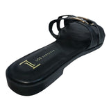 sandalia piso para mujer lob footwear pu negro 91805030