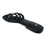 sandalia piso para mujer lob footwear pu negro 91805030