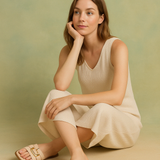 SANDALIA DE PISO BEIGE PARA MUJER DE PIEL SINTETICA LOB FOOTWEAR 91805031