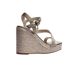 sandalia cuña para mujer lob footwear textile oro 91805032