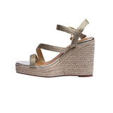sandalia cuña para mujer lob footwear textile oro 91805032