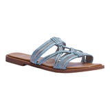 sandalia piso para mujer lob footwear textile azul 91805475
