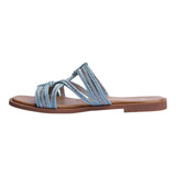 sandalia piso para mujer lob footwear textile azul 91805475