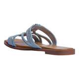 sandalia piso para mujer lob footwear textile azul 91805475