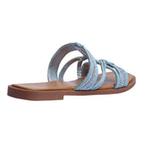 sandalia piso para mujer lob footwear textile azul 91805475