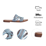 sandalia piso para mujer lob footwear textile azul 91805475