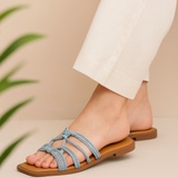 SANDALIA DE PISO AZUL PARA MUJER DE TEXTIL LOB FOOTWEAR 91805475
