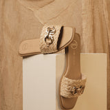 SANDALIA DE PISO BEIGE PARA MUJER DE RAFFIA LOB FOOTWEAR 91905041