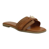 sandalia piso para mujer lob footwear pu suede cafe 91905039