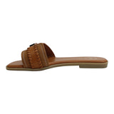 sandalia piso para mujer lob footwear pu suede cafe 91905039