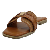 sandalia piso para mujer lob footwear pu suede cafe 91905039