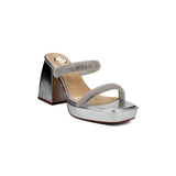 SANDALIA TACÓN PARA MUJER LOB FOOTWEAR PLATA 92003103