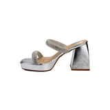 SANDALIA TACÓN PARA MUJER LOB FOOTWEAR PLATA 92003103