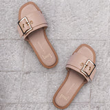 SANDALIA DE PISO BEIGE PARA MUJER DE PIEL SINTETICA LOB FOOTWEAR 92005023