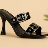 SANDALIA DE TACON NEGRA PARA MUJER DE PIEL SINTETICA LOB FOOTWEAR 92005027