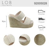 SANDALIA CUÑA BEIGE PARA MUJER DE TEXTIL LOB FOOTWEAR 92005028