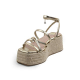 SANDALIA CUÑA PARA MUJER LOB FOOTWEAR ORO 92404080