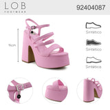 sandalia tacon para mujer lob footwear pu rosa 92404087